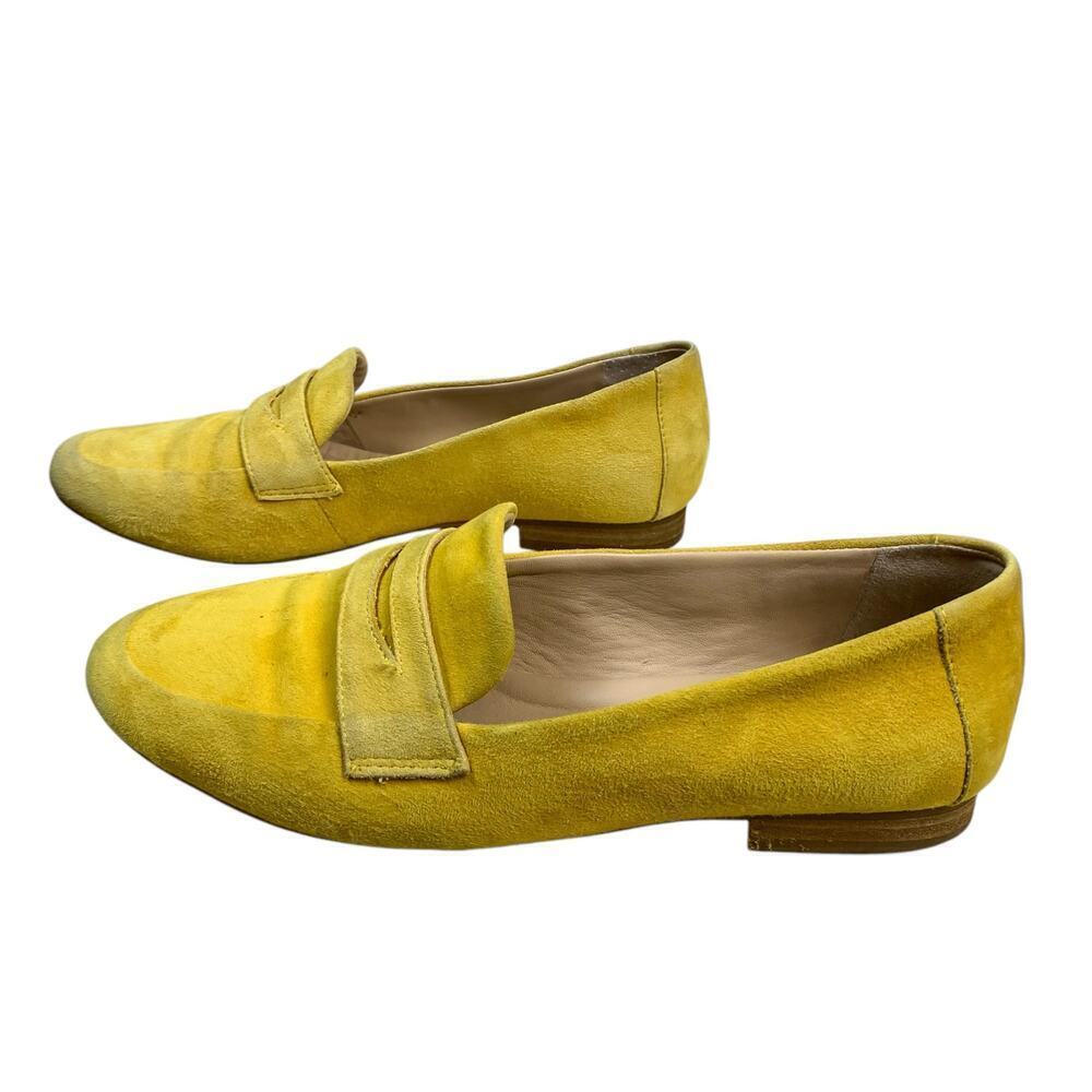 Antonio Melani Yellow Suede Penny Loafers Size 8M - Picture 4 of 9
